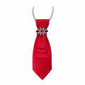 Custom Necktie Necklace - Red with Multi Color Stone Brooch